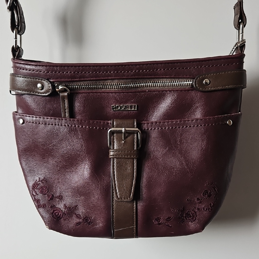 Rosetti Dark Burgundy and Brown Shoulder Bag
